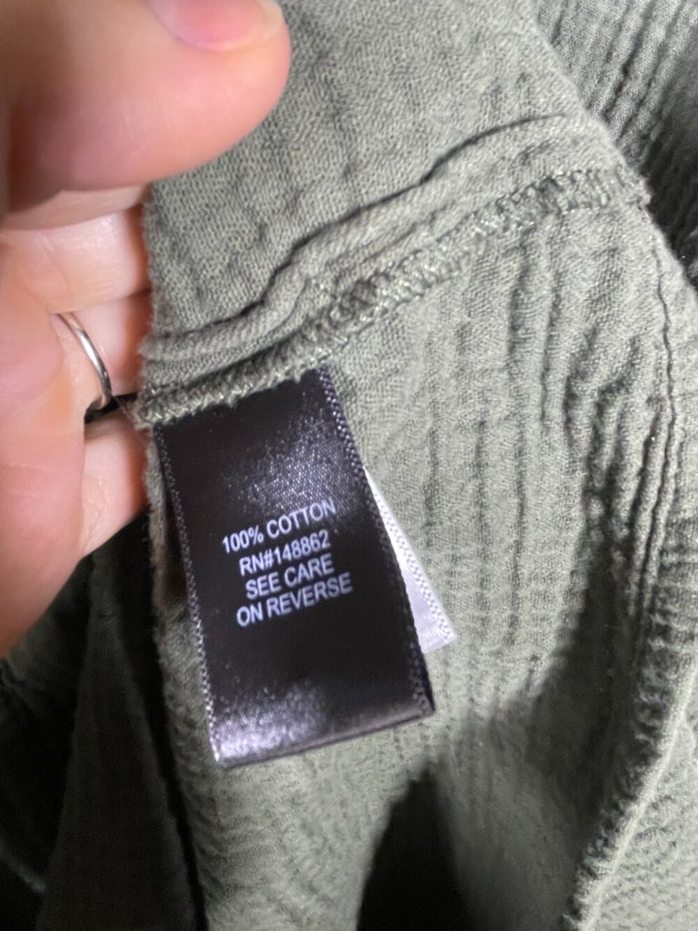 Torrid Midi Double Pucker Gauze Shirt Dress Size: 4 Olive Green Missing Belt! - Picture 5 of 6